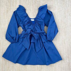 Tanya Taylor Blue Ruffle Mini Dress